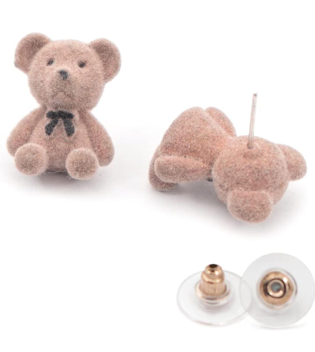 Teddy bear stud earrings