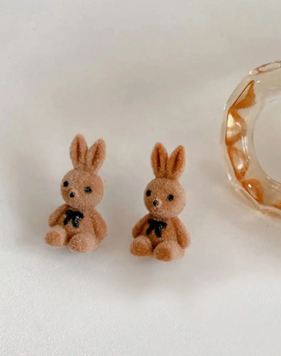 Teddy bear stud earrings